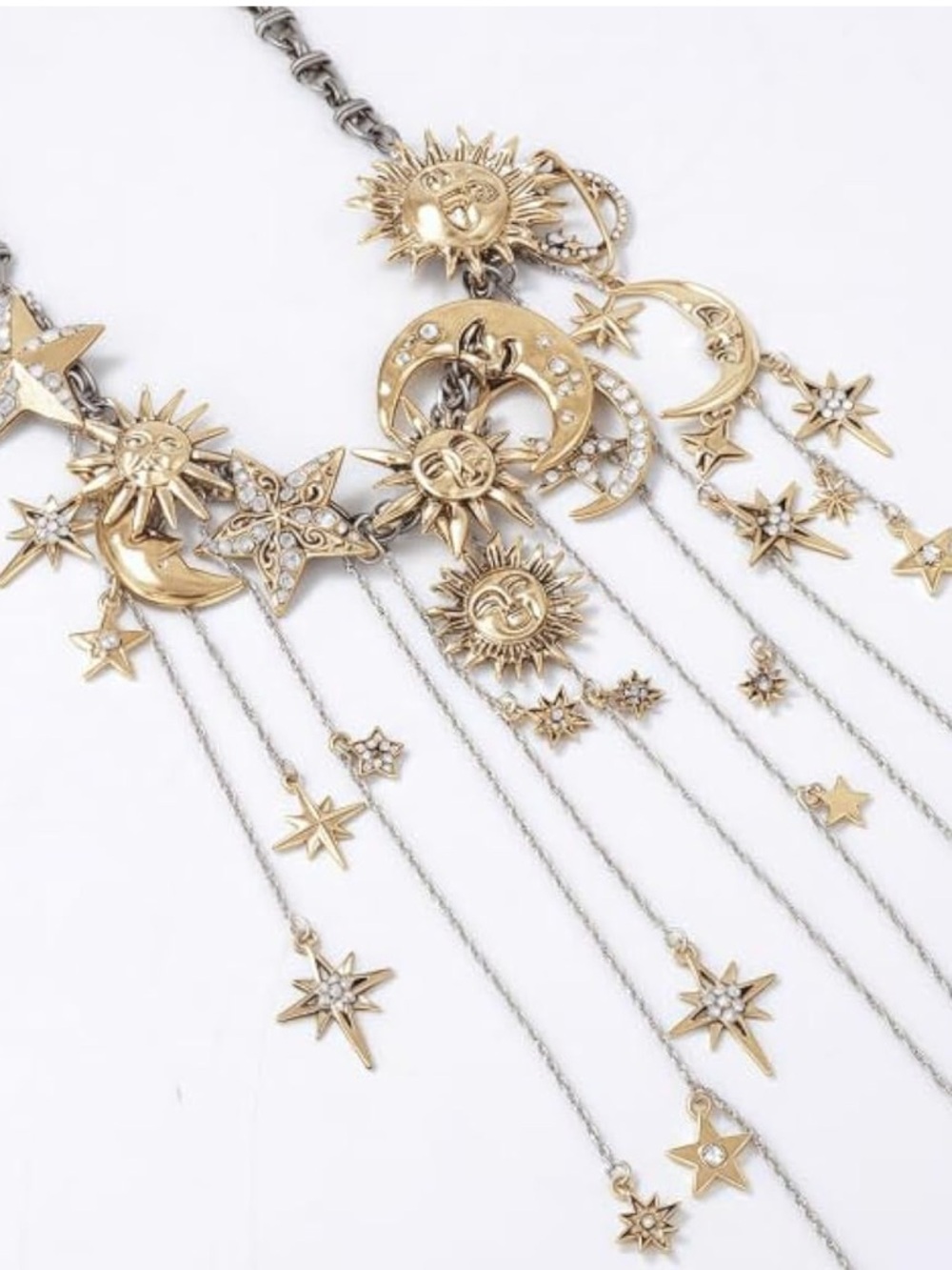 Celestial Statement Necklace | Sun Moon Star Charm Necklace | Boho Festival - Picture 4 of 6